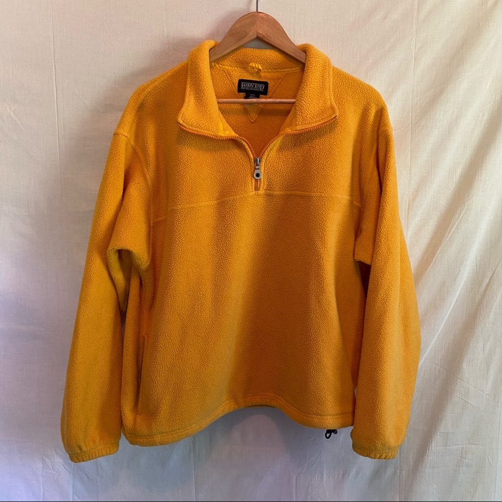 Golden Yellow Vintage Land’s End Fleece Quarter Zip